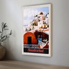 Santorini | Holzschild | Griechische Insel | Wanddeko | Retro-Stil