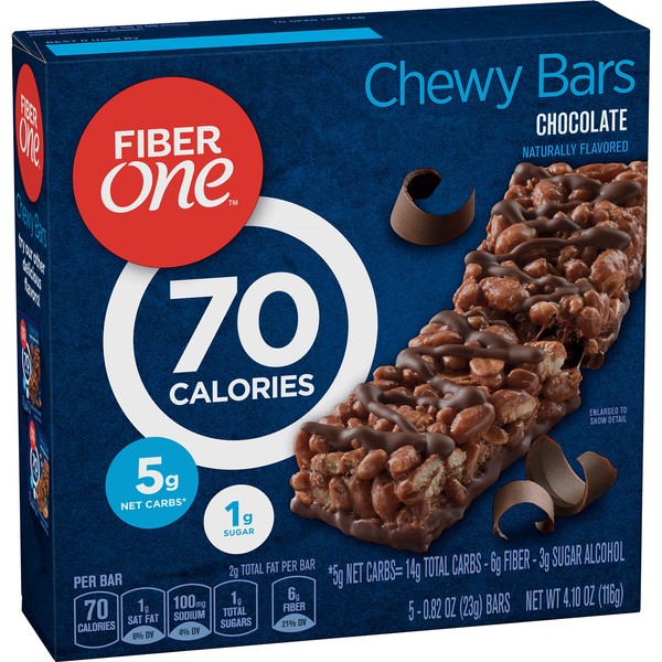 Fiber One 70 Calorie Chocolate Bars, Snack, 4.1 Ounce (Pack of 1)