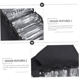 Operitacx 12 Roll Storage Bag Clear Vinyl Shelves Record Hanging Pockets Organizer Hanging Vinyl Holder Vinyl Wall Mount Playing Removable Storage Shelves Vinyl Storage Organizer PVC Black