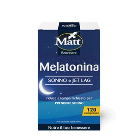 Matt, Melatonina per Dormire, Integratore Alimentare con Melatonina, Favorisce il Sonno, Contribuisce a Ridurre gli Effetti del Jet Leg, Senza Glutine, 120 Compresse