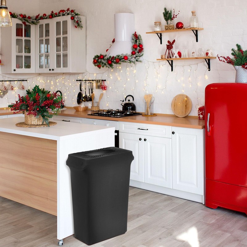 Windyun 4 Pcs 23 Gallon Black Spandex Stretchable Trash Can
