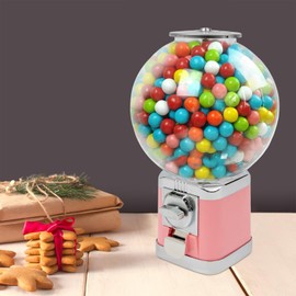Vending Machine, 1.06-1.26in Commercial Ball Bulk Vending Machine Bubble Capsule Toys Dispenser Countertop Candy Gumball Vending Machine for Game Stores, Retail Stores, Amusement Parks (Pink)
