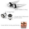 AUEAR, 4 Pack 1g Taper and Plugs Stainless Steel Tapers