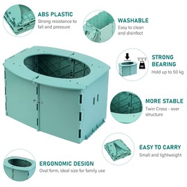 Potty for On the Go - Foldable Toilet Seat Children, Vegena Potty for Children, Children's Toilet with Pockets, Toilet for Car, Camping, Travel