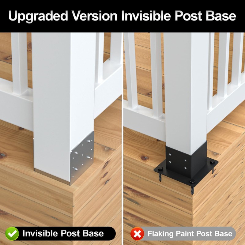 8"x 8" Post Base, 2Pcs Stainless Steel Adjustable Post Anchor