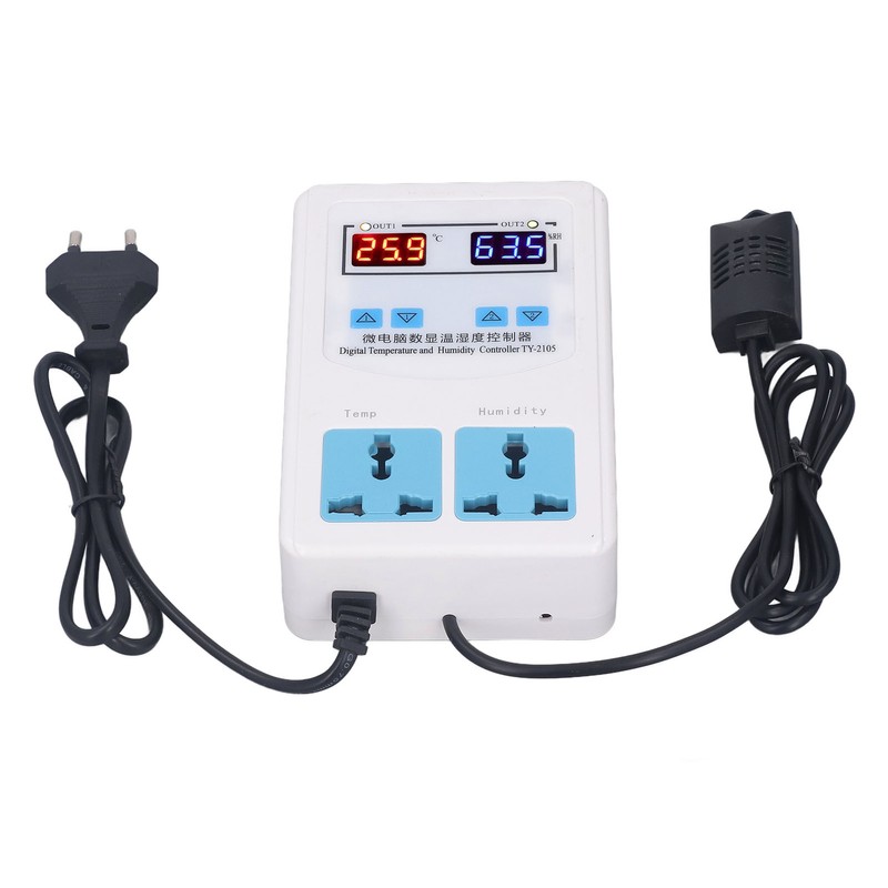 Temperature Humidity Controller -20~60℃ 0~100.0%RH LCD Display Humidistat Thermostat AC