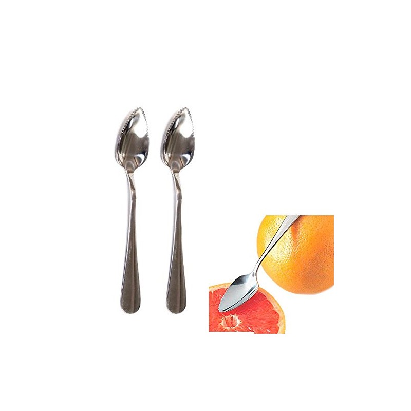 Set of 2 Grapefruit Spoons and 1 Grapefruit Knife, Stainless