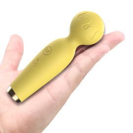 YQF Mini Back Massager - Cordless Body Massager with 10 Powerful Mode for Body Relieves Neck Shoulder Back Waist Leg Muscle Tension(Yellow)