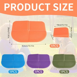 Outdoor Seat Cushion - Foldable XPE Foam Seat Pad - Set of 4 in Blue, Green, Orange, Purple - Waterproof and Lightweight