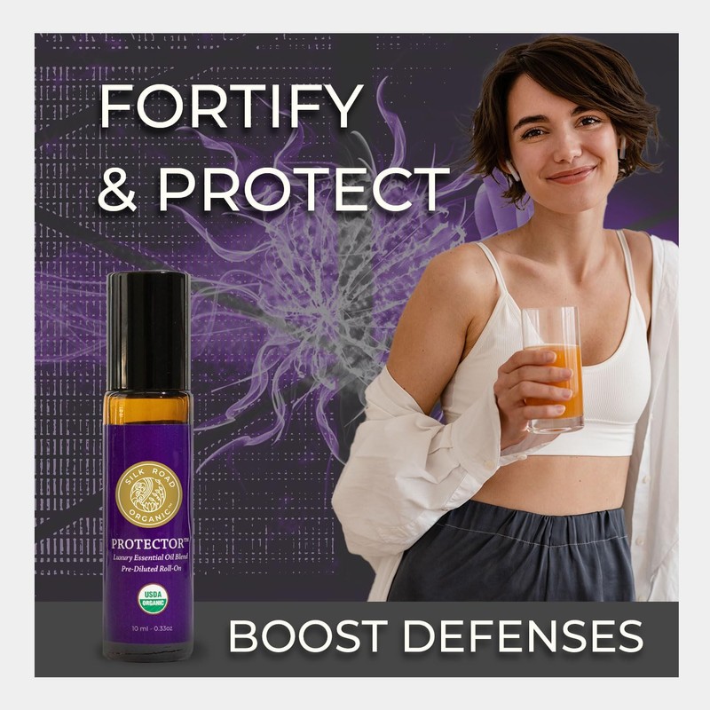 Silk Road Organic Protector Essential Oil Immunity Blend Roll On,