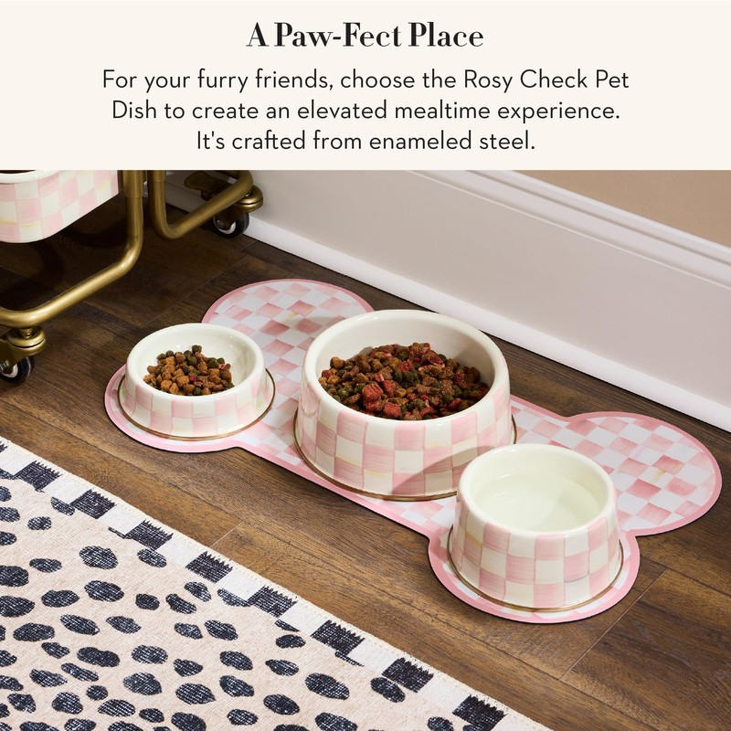 MACKENZIE-CHILDS Enamel Pet Bowl, Cute Cat and Dog Bowl for