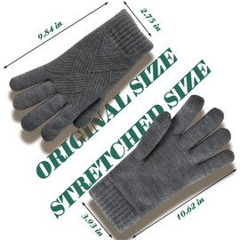 BLURBE Winter Touch Screen Gloves - Thermal Gloves Womens Ladies Thickened Knitted Gloves Mittens Soft Warm Gloves for Women Girls Smartphone Texting Ski Cycling Running Gifts UK