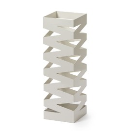 Mango Steam Metal Square Tall 20 Inch Umbrella Holder (Zig-Zag White)