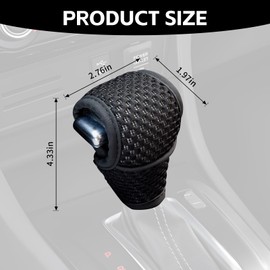 Wogomz Car Gear Shift Knob Cover, Breathable Car Gear Shifting Knob Cover Protector, Anti-Slip Shifter Cover Universal for Most Cars SUVs Trucks, Vehicle Interior Decor Accessories (Black)