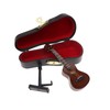 Dselvgvu Wooden Miniature Ukulele with Stand and Case Mini Musical