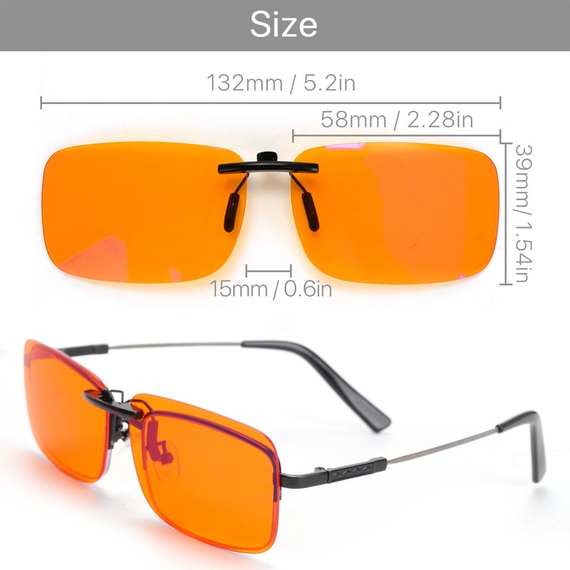 WF WFPOWER Blue Light Blocking Glasses Clip On, Rimless Computer