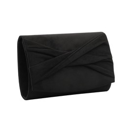 FLAIRFOLIO Elegant Clutch Purses for Women Evening Bags and Clutches Formal Faux Suede Purse for Prom Wedding Party (Black)
