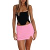 Womens Mini Skorts Casual Y2k Summer Mid-Waisted Front Split Pencil