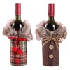 LXKBD 2pcs Christmas Sweater Wine Bottle Cover, Collar & Button