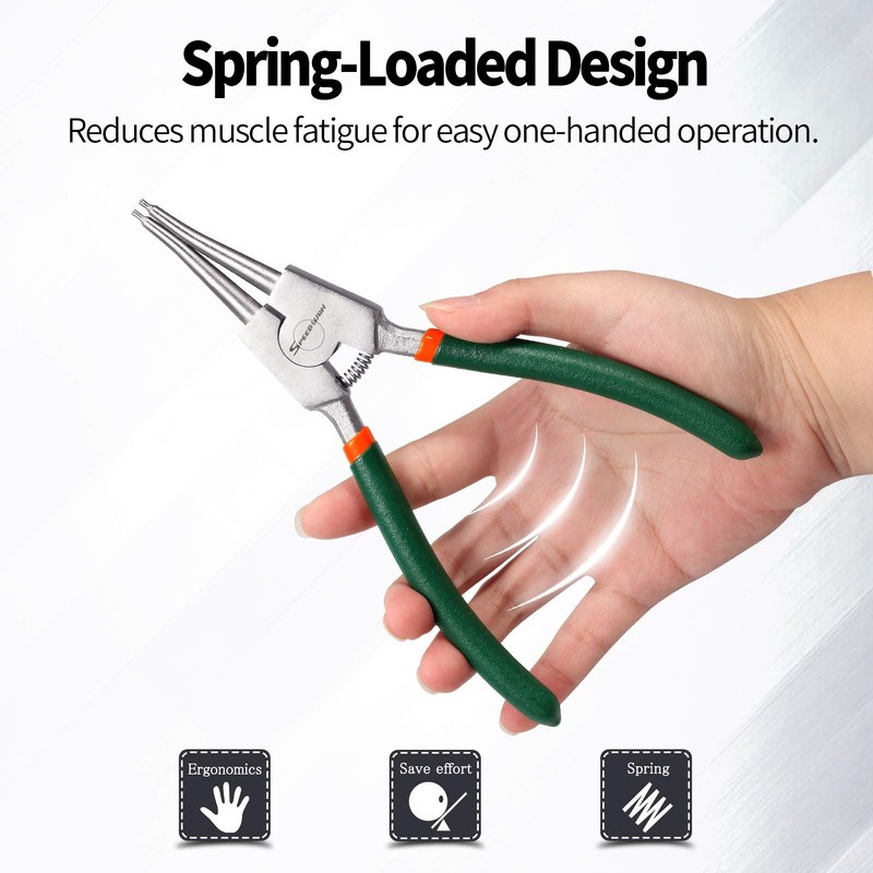 SPEEDWOX Circlip Pliers 7-Inch Snap Ring Pliers External Heavy Duty
