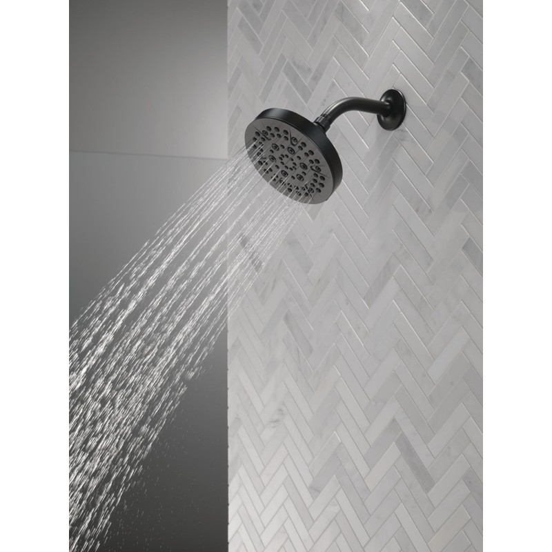 Delta 6-Setting Matte Black Shower Head with High Pressure Spray,