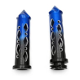 AfterMokit Replacement Spike Hand Grips for 7/8 inch Handlebars Black and Blue Hollowed Out