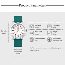 Blekon Original Nurse Watch - Medical Scrub Colors, Easy Read Dial, Second Hand, Water Resistant Watch (Oceanblue)