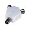 Guilty Gadgets ® 2 WAY TV AERIAL COAX COAXIAL SPLITTER - Y ADAPTOR ARIEL DUAL CONVERTER CABLE