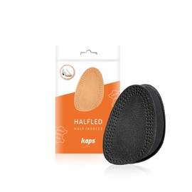 Kaps Halfled Half Insoles - Comfortable Leather & Latex - Discreet - Absorbs Moisture - Prevent Rubbing & Blisters In Heels, Flats & Boots - Helps Shoe Fit Half Size Too Big (2-3 UK / 35-36 EU Black)