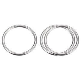 sourcing map Stainless Steel 304 O Rings, Pack of 3, 50 mm (1.97), Outer Diameter 4 mm Thickness, Multi-Purpose Metal Welded O Rings Round Rings
