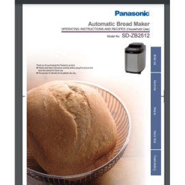 Panasonic Bread Maker SD-ZB2512 Instructions Recipes manual(Only!) 52 pages