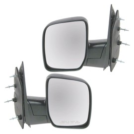 Driver & Passenger Side Mirror Set Manual with Textured Housing Compatible with 2008-2013 Ford E-150 E-250 E-350 Super Duty E-450 Super Duty FO1320337 FO1321337