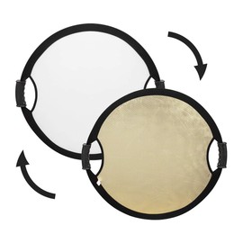 Glow Circular Collapsible Reflector with Handles (22", Wave Gold/White)