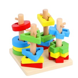 Toy O Toy Wooden Shape Sorting & Stacking Toys for Toddlers, Montessori toys for 3 4 5 Year Old Color Recognition Stacker, Early Educational Blocks Puzzles 3 4 5 Years Old Age Boys and Girls.