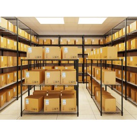 2 Pack 3-Shelf Shelving Unit with Liners Heavy Duty Storage Shelving Unit Adjustable Rack Organizer Steel Wire Shelves for Kitchen and Garage, 48" H x 48" L x 18" D (Black, 48" H x 48" L x 18" D)