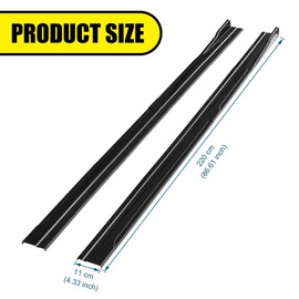 Blueshyhall Universal 2.2M/86'' Side Skirt Extension, Side Trim Spoiler Splitter Diffuser Body Kit 8 PCs Glossy Black