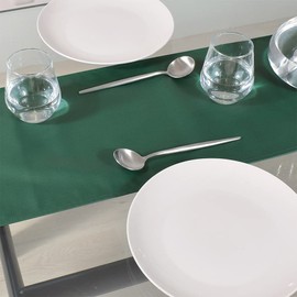 Style Decor W2703610 Laminated Table Runner, Waterproof, Nordic Table Center, 51.2 inches (130 cm), Wipable, Solid, Green