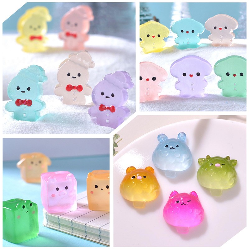 150 Pcs Mini Resin Animals Kit Accessories Variety Pack Glow