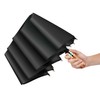 Yaneno Windproof Travel Folding Umbrella Compact Light Real Wood Handle