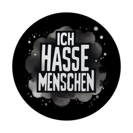 I Hate People Round Magnet with White Text - Thick Letters for a Clear Statement Funny Phrase in Concise Words