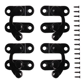 4 Stück Antiker Vintage Schnellverschluss Rasthaken mit Schrauben, Verriegelung, Kistenverschluss, Riegelhaken aus Zinklegierung in, Rechte Haspe Riegel für Holzkiste, Schmuckschatulle, Puppenhaus