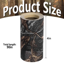 Adnee 2.5 Yard x 4 Inch Camo Silencing Tape - Self-Adhesive Camouflage Tapes - Protective Fabric Camo Tape Wrap for Your Metal Hunting Gear and Accessories