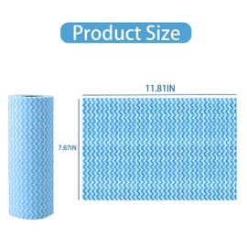 Faliuepe J Cloth Roll Disposable Dish Cloths Roll Heavy Duty Blue Cleaning Rags for Kitchen All Purpose Disposable Cleaning Towels-200 sheets