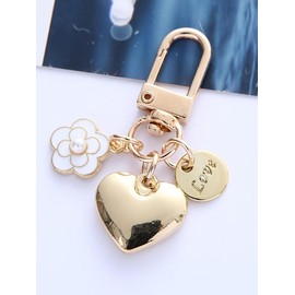 Heart & Flower Design Car Key Chain, Fashionable Key Ring for Women & Men, Keychain for Car, Key, Trendy All-match & Exquisite Keychain for Birthday Gift, Valentine's Day, Gift