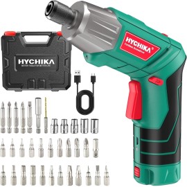 Hychika Cordless Screwdriver HYCHIKA 4V 2.0Ah Rechargeable Screw Gun w/ bits & case NEW