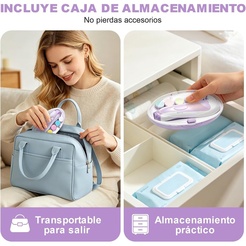 Lima de uñas eléctrica AXIDUN para bebé – corta y