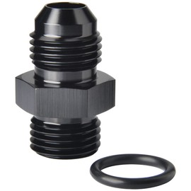 Podavelle 6AN Male Flare to 6AN ORB O-ring Boss Fuel Pump Rail Adapter Fitting Aluminum Black