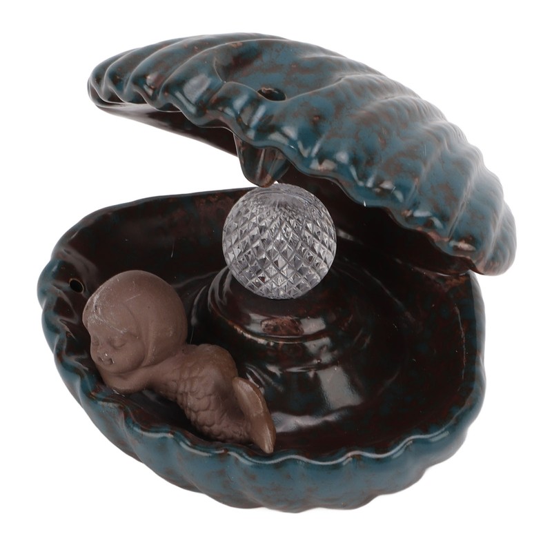Incense Holder European Style Shell Shape LED Lamp Backflow Aromatherapy