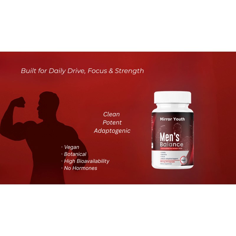 Mirror Youth Men's Balance Vegan Supplement | L-Citrulline Ashwagandha Cistanche