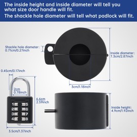 HOJLKLD Door Knob Lockout Device with Code Padlock,304 Stainless Steel Cover to Disable Doorknob for Door Handles/Faucets/Valves with 3cm Hole Diameter,Round Locking Door Knob Cover for Extra Security